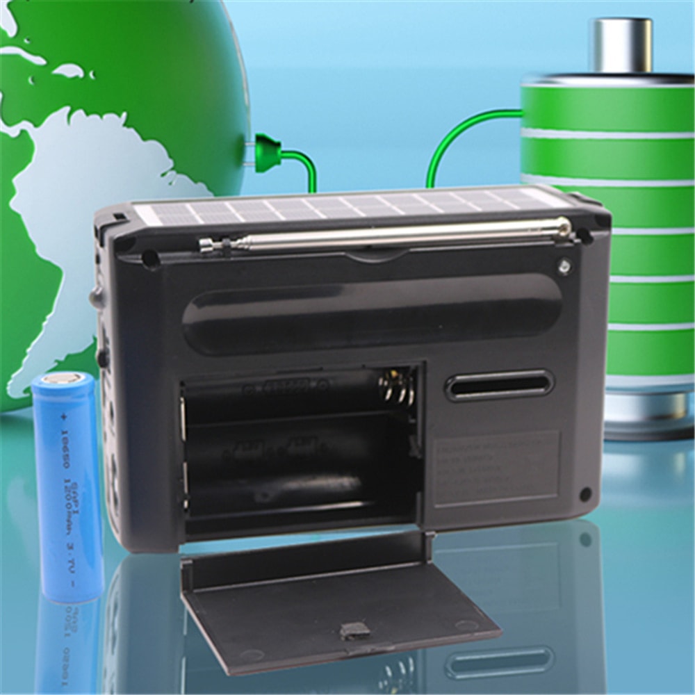 Solar Emergency Radio With Bluetooth Speaker LED Flashlight Portable Survival Radio 5