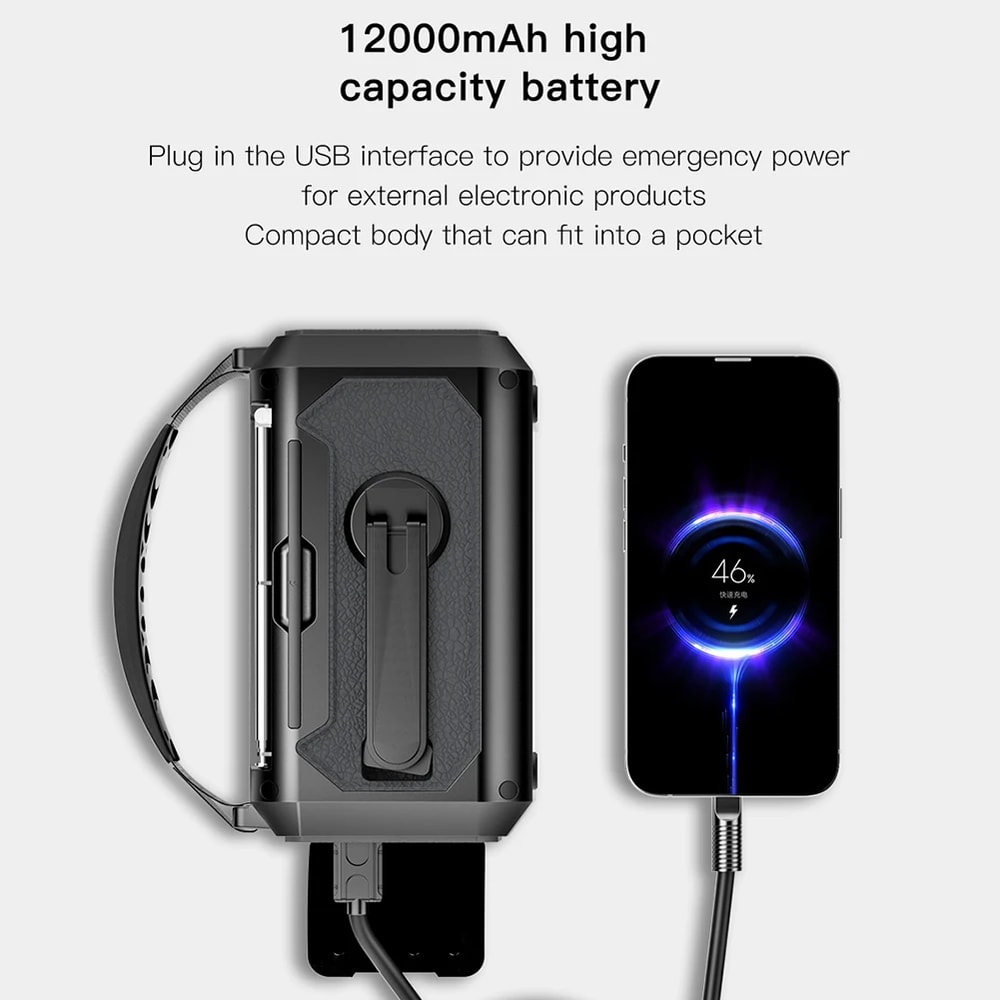 Solar Hand Crank Emergency Weather Radio With Dual Solar Panels And LED Reading Lamp 3