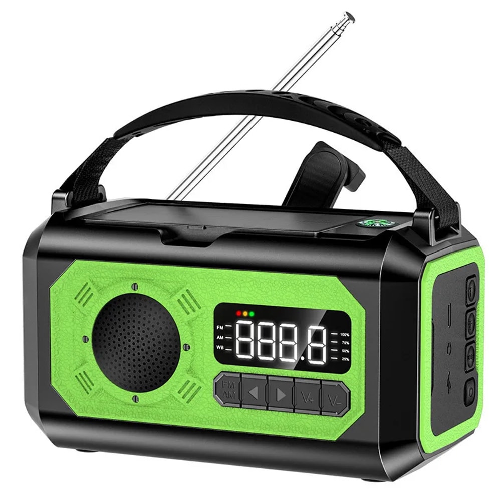 Solar Hand Crank Emergency Weather Radio With Dual Solar Panels And LED Reading Lamp 7