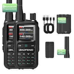 long range walkie talkie set with bluetooth app & noaa weather