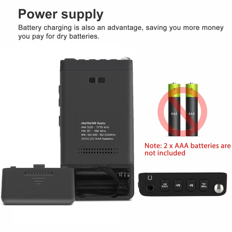 Portable NOAA Weather Radio With AM FM Reception LCD Alarm Clock For Emergency And Travel 4