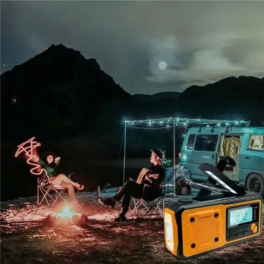 Emergency Solar Radio With Hand Crank Charger Power Bank LED Flashlight 4