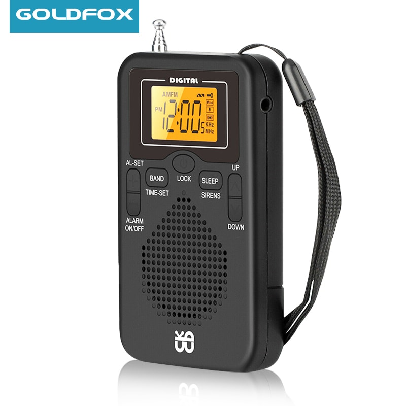 Portable AM FM Weather Radio Pocket Player With LCD Clock And Long Range Reception 0