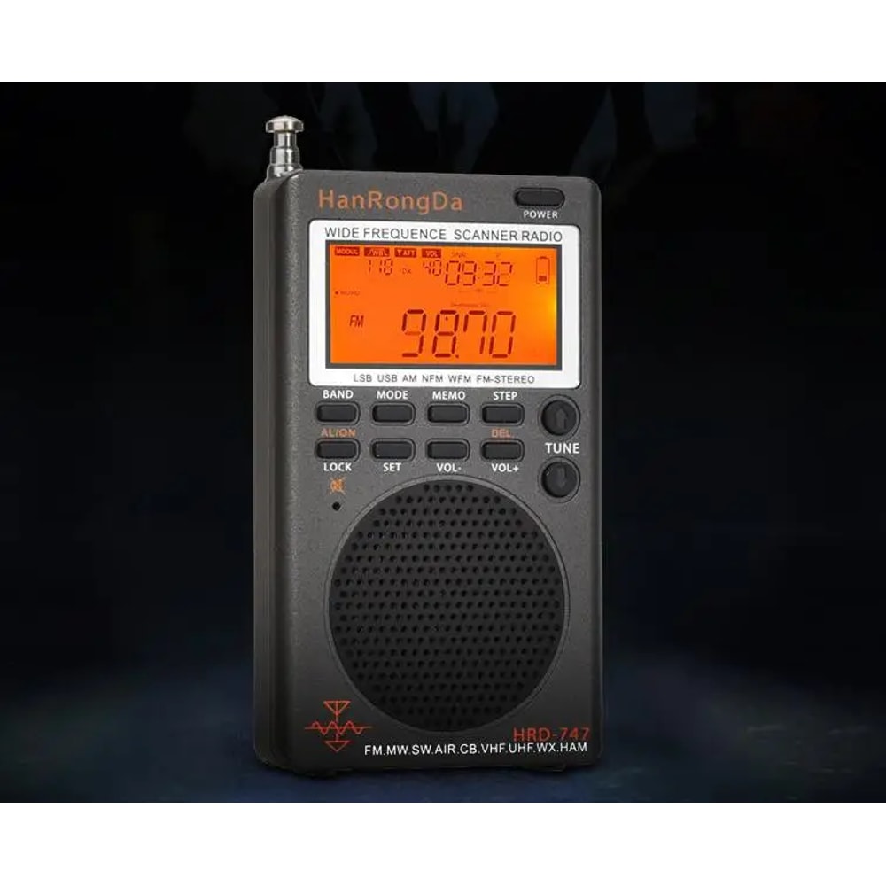 HRD Full Band Portable Radio Receiver with SSB Shortwave and Airband Scanner