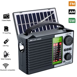 solar emergency radio with bluetooth speaker portable fm am sw outdoor survival radio