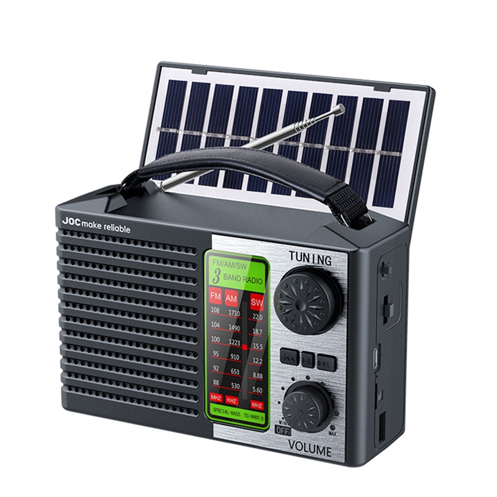 Solar Emergency Radio with Bluetooth Speaker Portable FM AM SW Outdoor Survival Radio