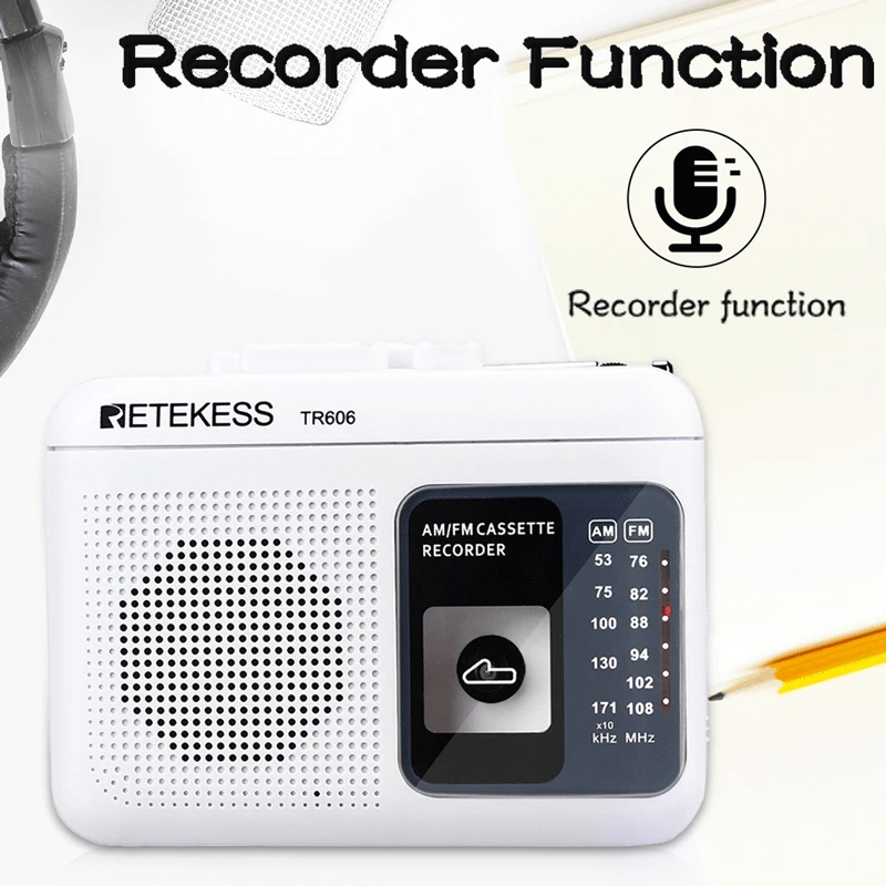 Portable Cassette Player Recorder With FM AM Radio USB C Voice Recording Device 6