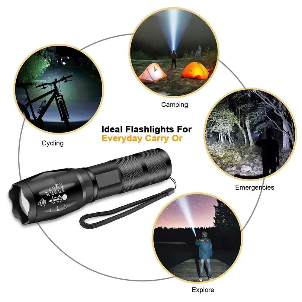 UltraBright Rechargeable Flashlight Portable LED Work Light For Outdoor Emergency Use 5