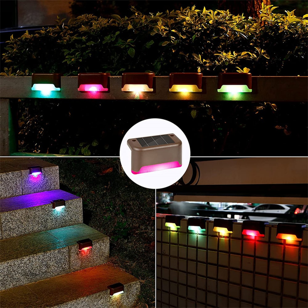 Solar Deck Lights Waterproof LED Step Lights for Outdoor Stairs Patio Garden