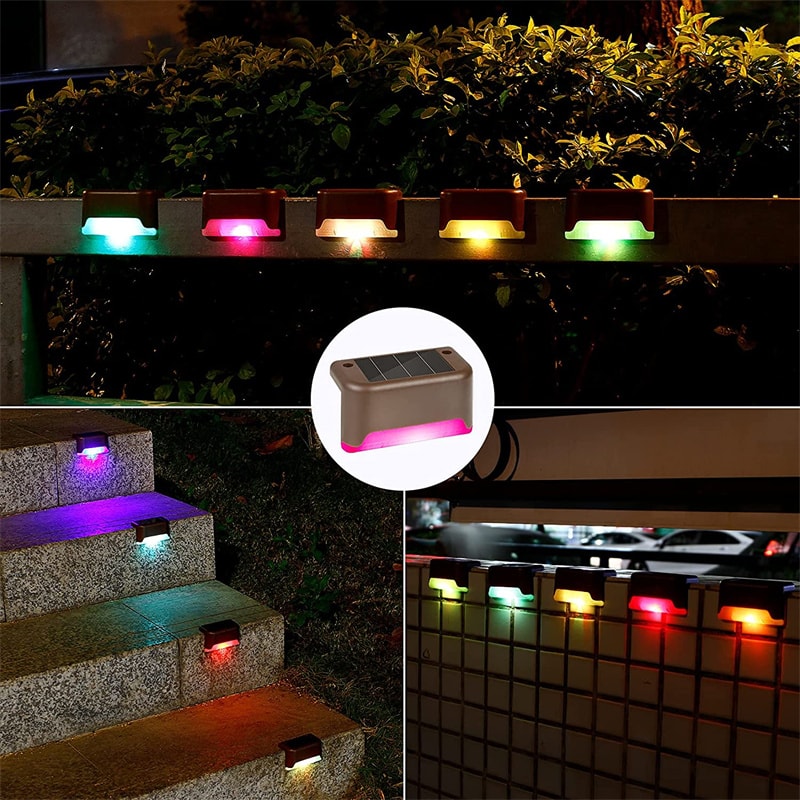Solar Deck Lights Waterproof LED Step Lights for Outdoor Stairs Patio Garden