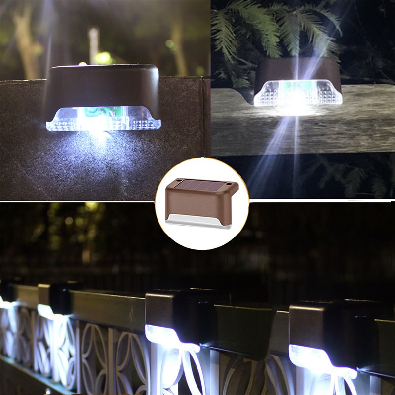 Solar Deck Lights Waterproof LED Step Lights for Outdoor Stairs Patio Garden