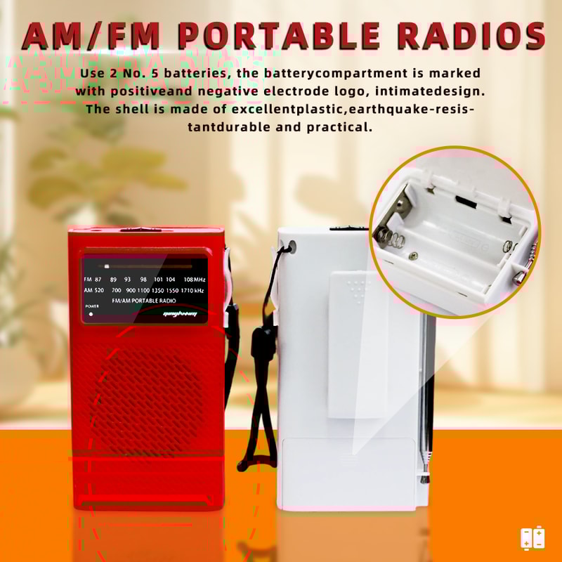 Portable AM FM Radio High Sensitivity Battery Powered Speaker For Travel And Emergency Use 2
