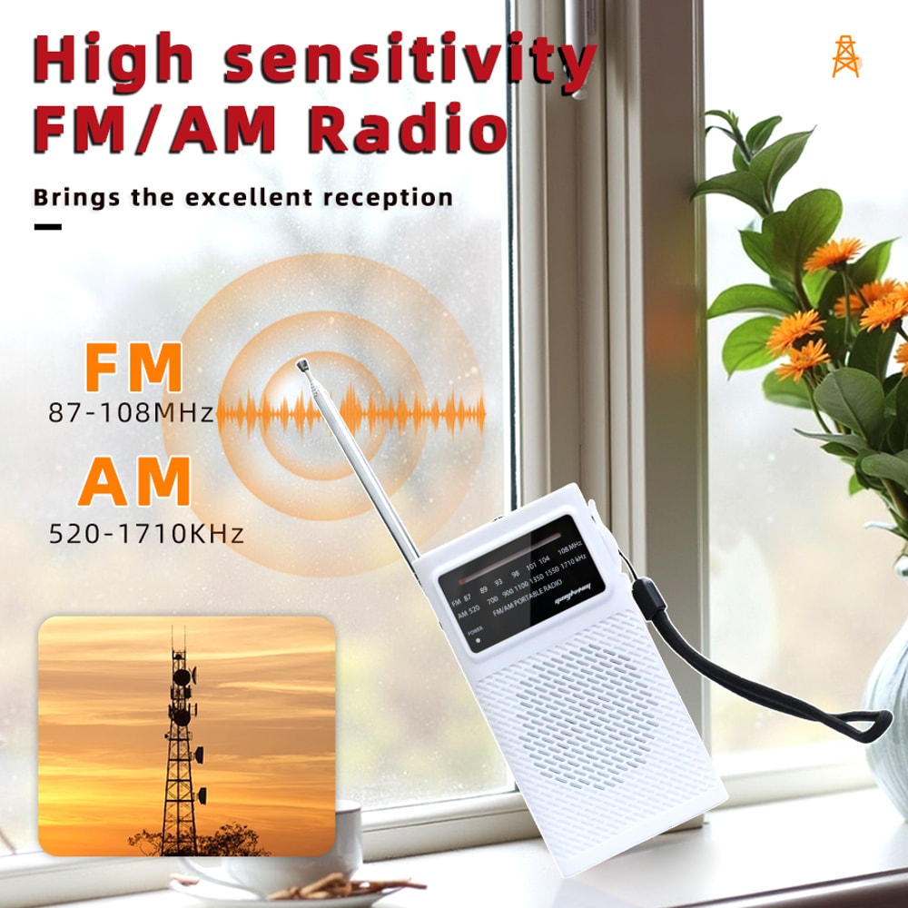 Portable AM FM Radio High Sensitivity Battery Powered Speaker For Travel And Emergency Use 5
