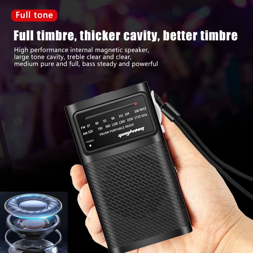 Portable AM FM Radio High Sensitivity Battery Powered Speaker For Travel And Emergency Use 6