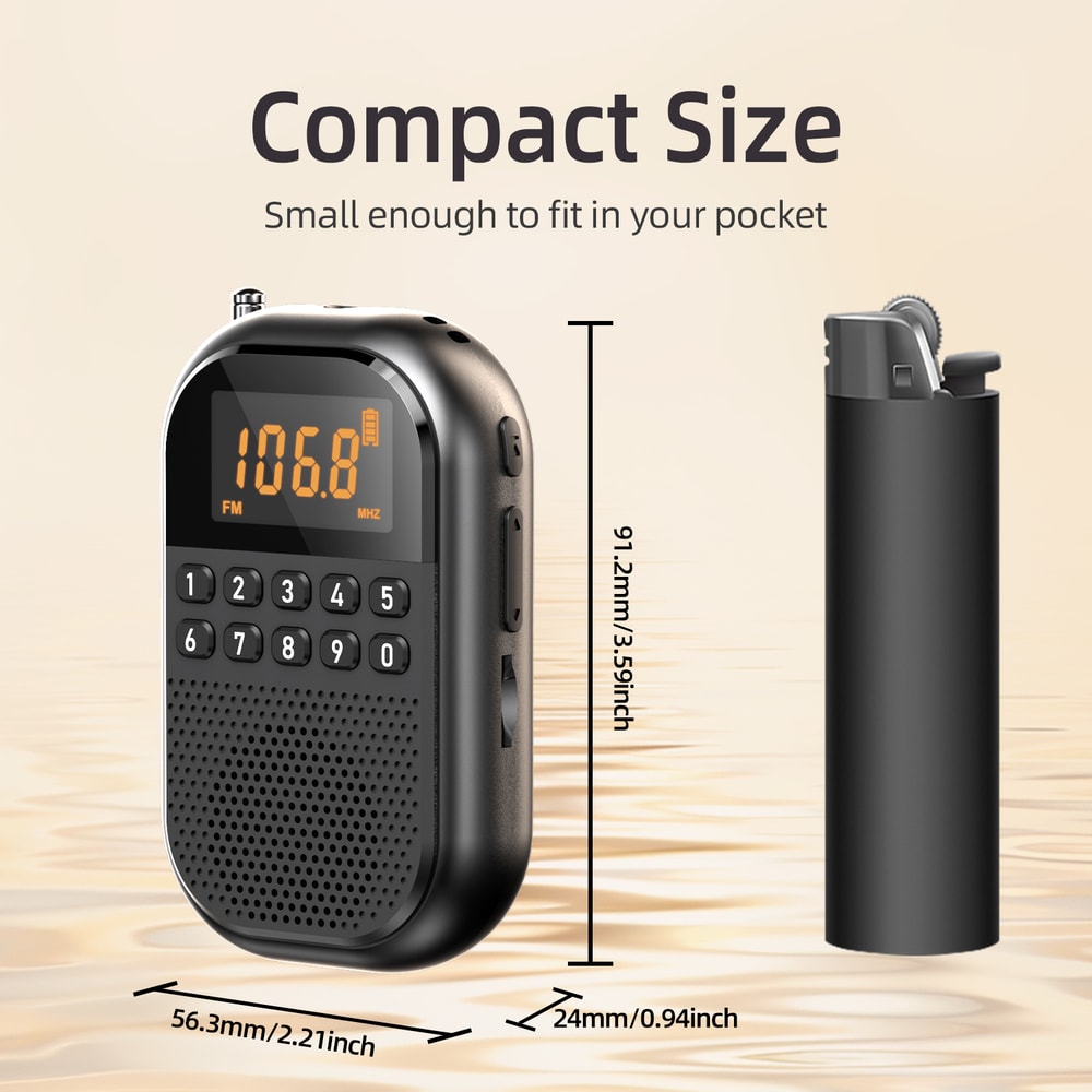 Portable Mini Radio With USB SD Playback HD Sound Pocket Outdoor Radio 5