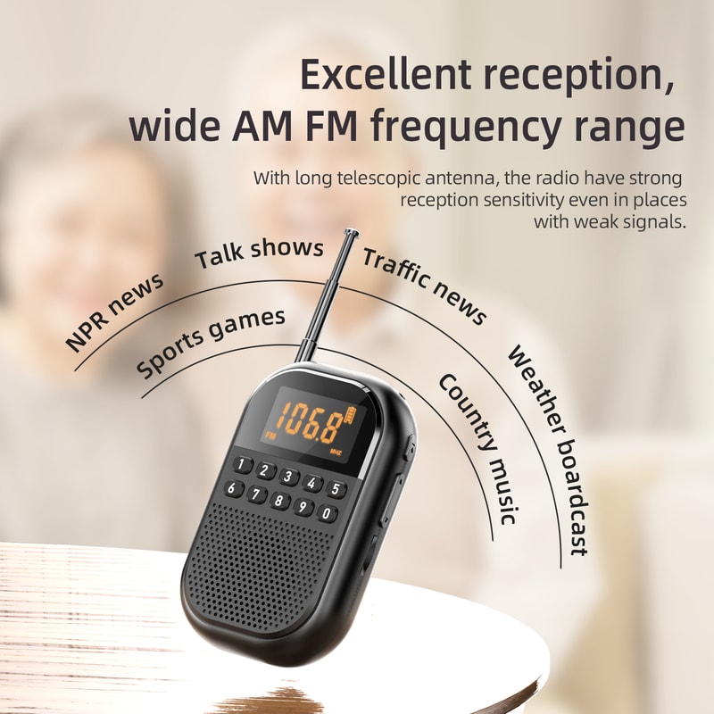 Portable Mini Radio With USB SD Playback HD Sound Pocket Outdoor Radio 1