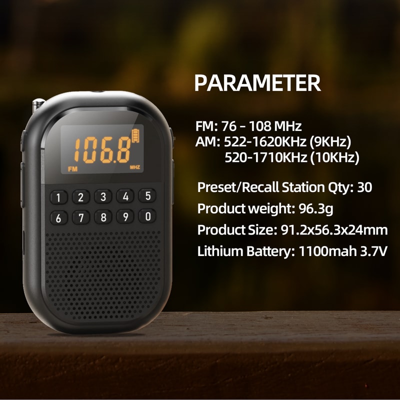 Portable Mini Radio With USB SD Playback HD Sound Pocket Outdoor Radio 3