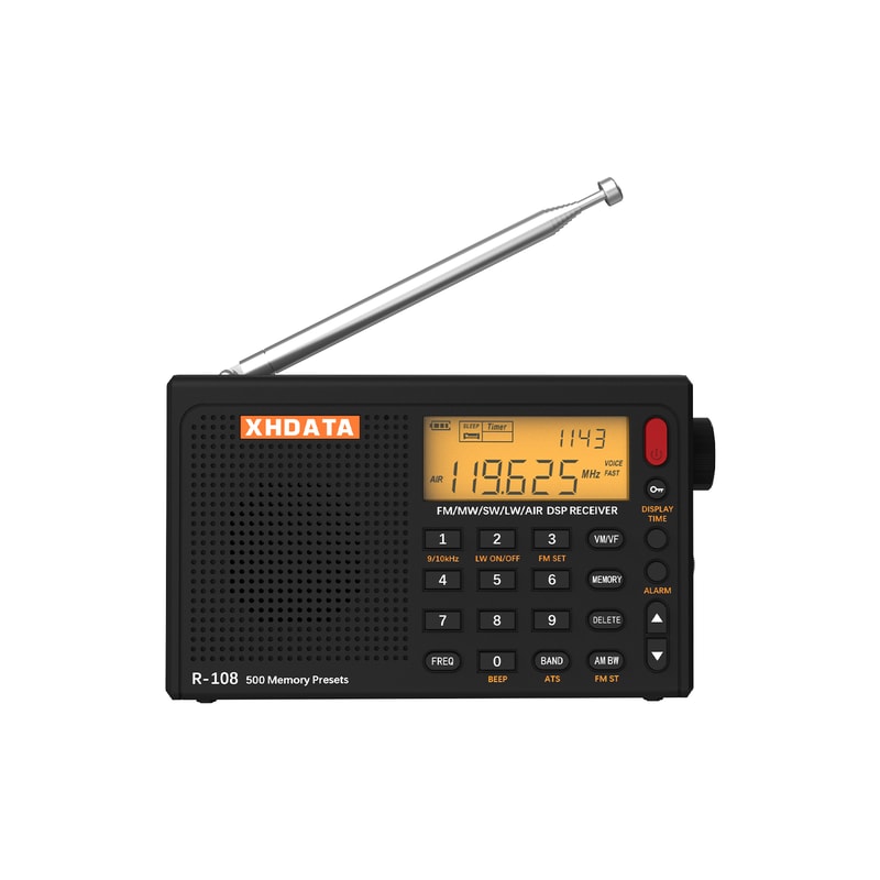 Portable Radio AM FM Shortwave Airband Digital Receiver With Presets LCD Type C 0