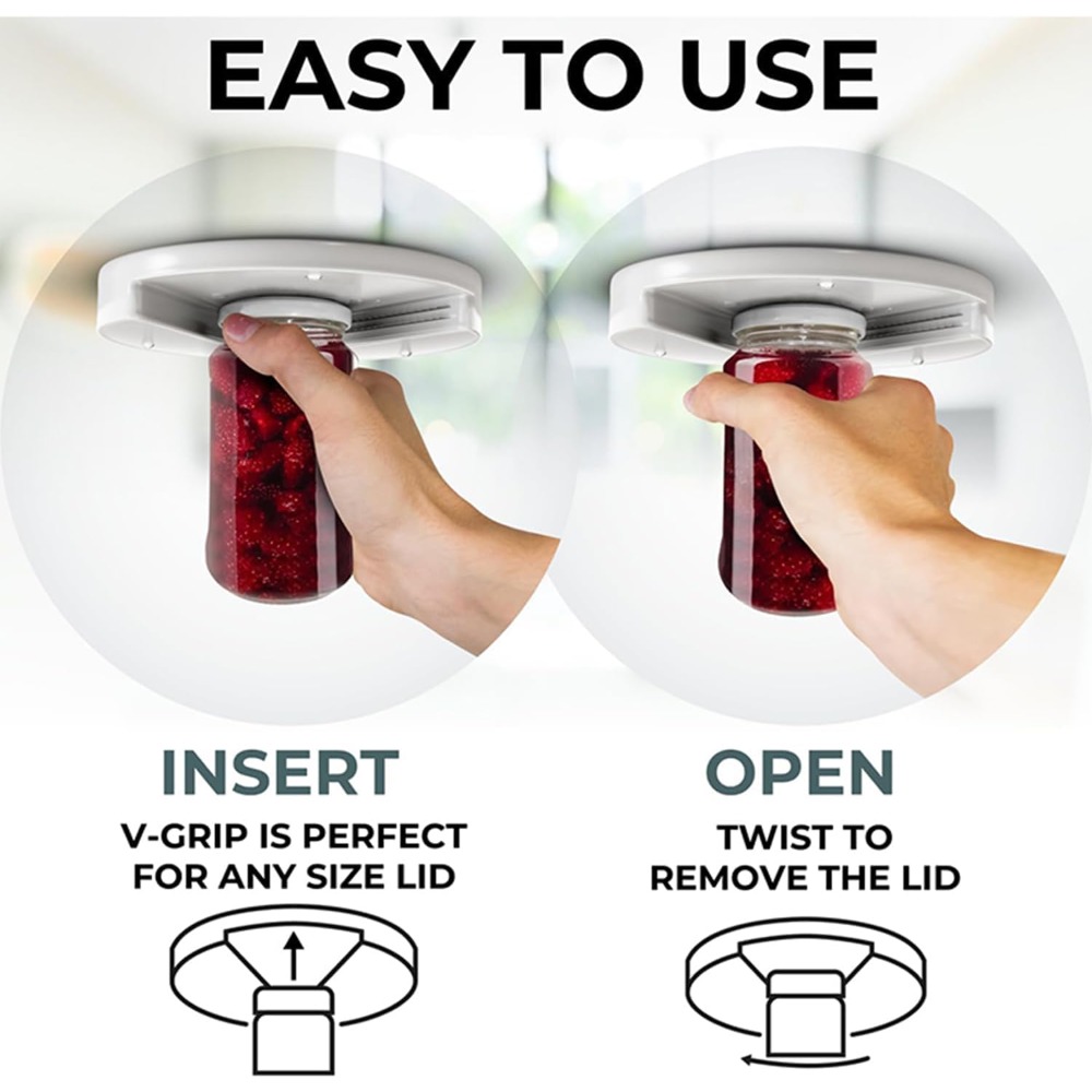 Under Cabinet Jar Opener For Weak Hands Easy Grip Arthritis Kitchen Tool 3