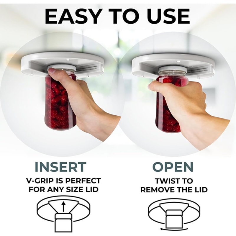Under Cabinet Jar Opener For Weak Hands Easy Grip Arthritis Kitchen Tool 3