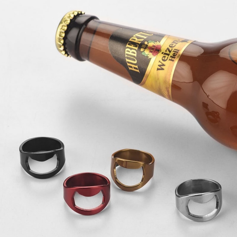 Stainless Steel Wearable Ring Bottle Opener Durable Finger Fit Beer Soda Tool 2