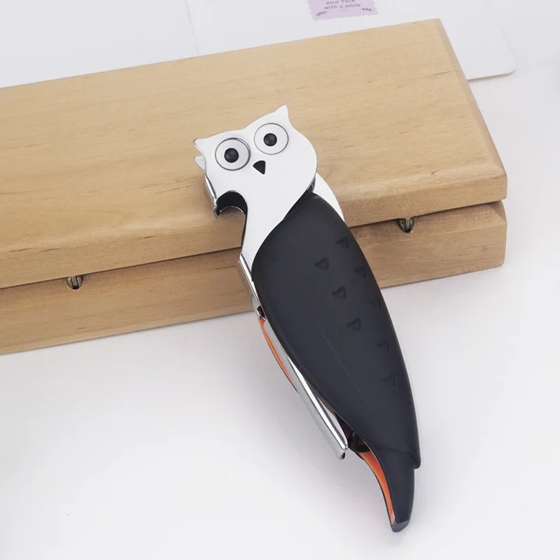 Vintage Owl Wine Bottle Opener Elegant Corkscrew & Bartender Accessories