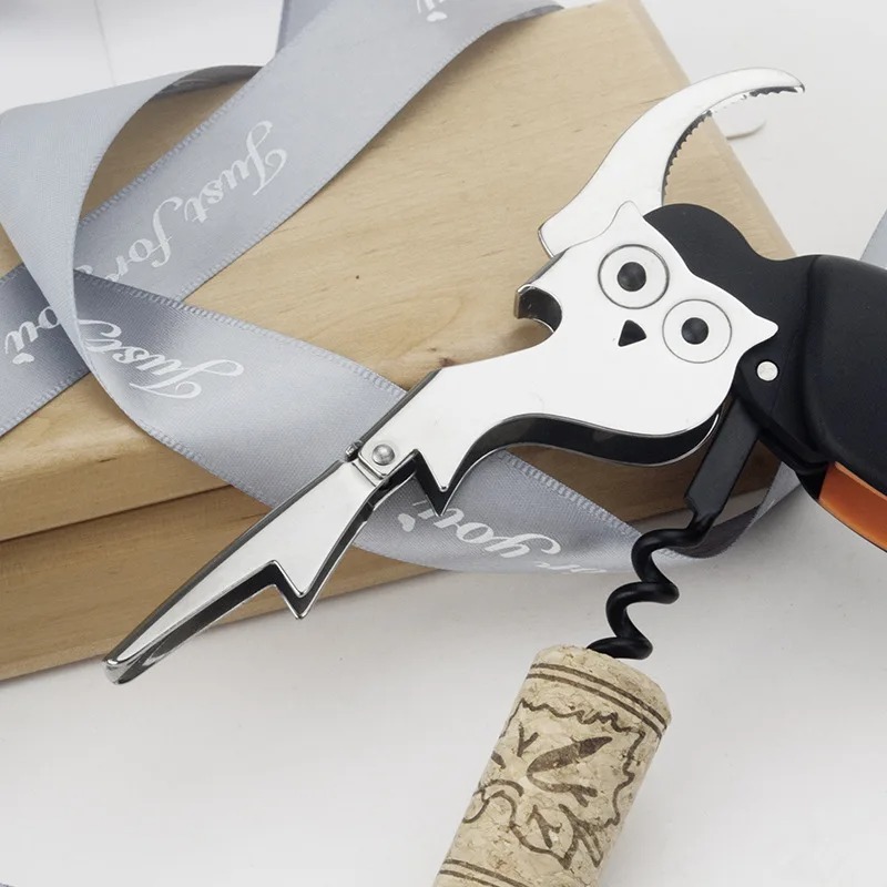 Vintage Owl Wine Bottle Opener Elegant Corkscrew & Bartender Accessories