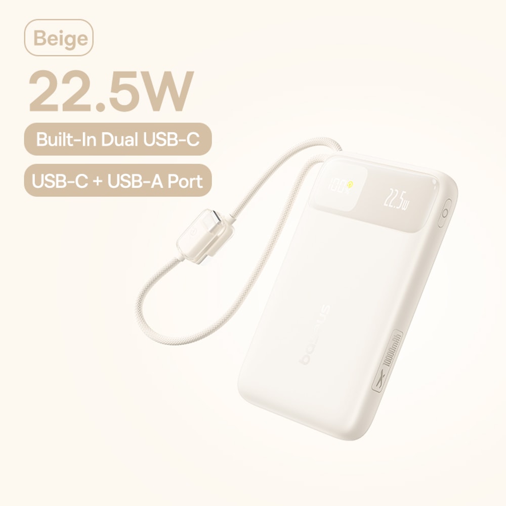 Ultra Slim Power Bank With Fast Charging Built In USB C Cable 7