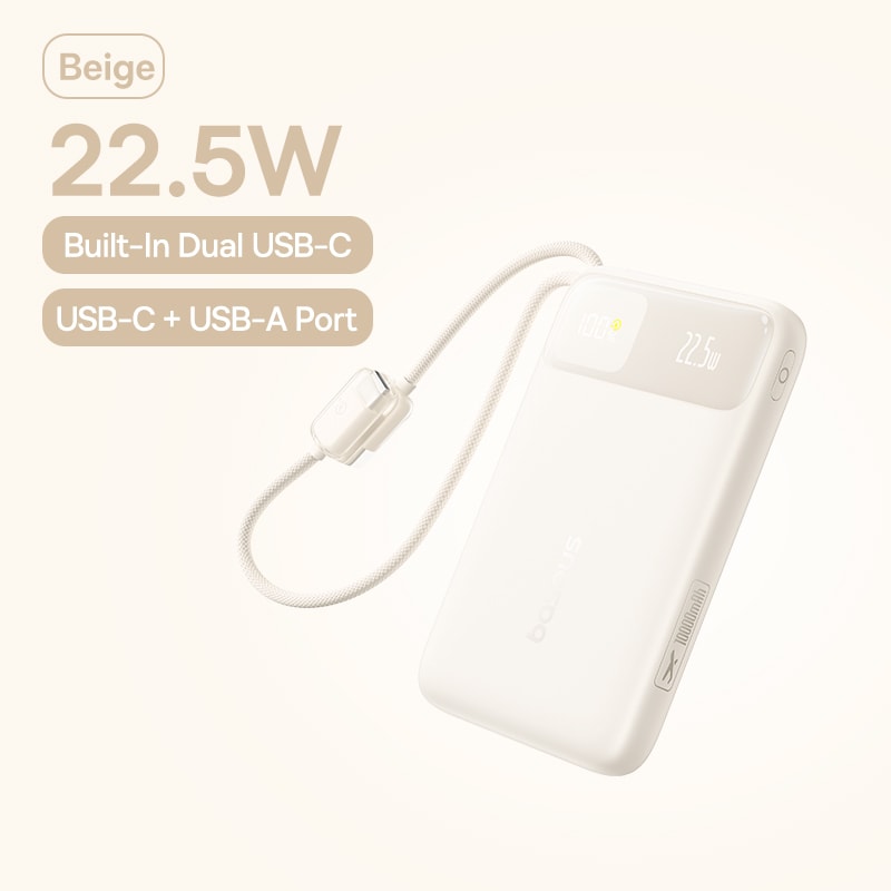 Ultra Slim Power Bank With Fast Charging Built In USB C Cable 7