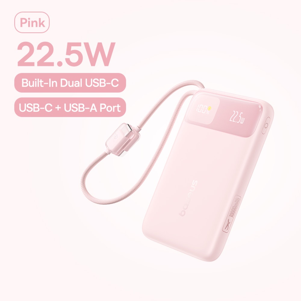 Ultra Slim Power Bank With Fast Charging Built In USB C Cable 8