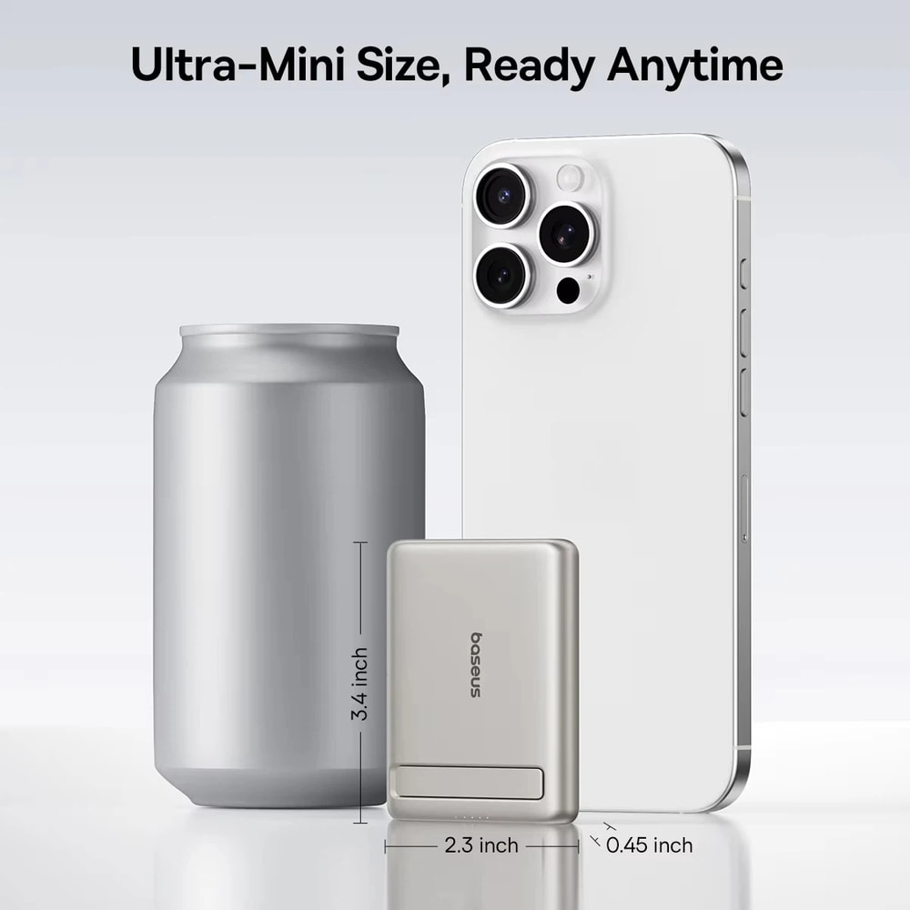 Magnetic Wireless Fast Charging Power Bank with Kickstand & PD Portable Charger