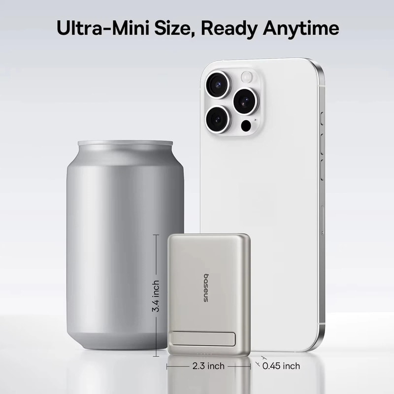 Magnetic Wireless Fast Charging Power Bank with Kickstand & PD Portable Charger