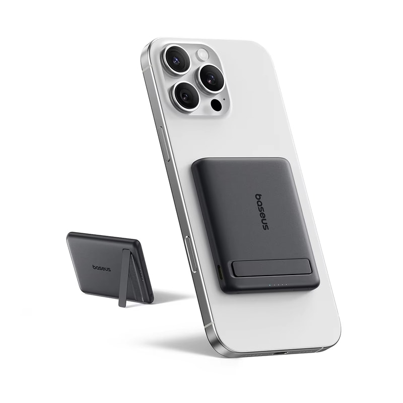 Magnetic Wireless Fast Charging Power Bank with Kickstand & PD Portable Charger
