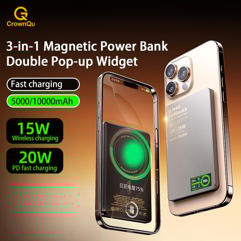 Magnetic Wireless Fast Charging Portable Power Bank External Battery