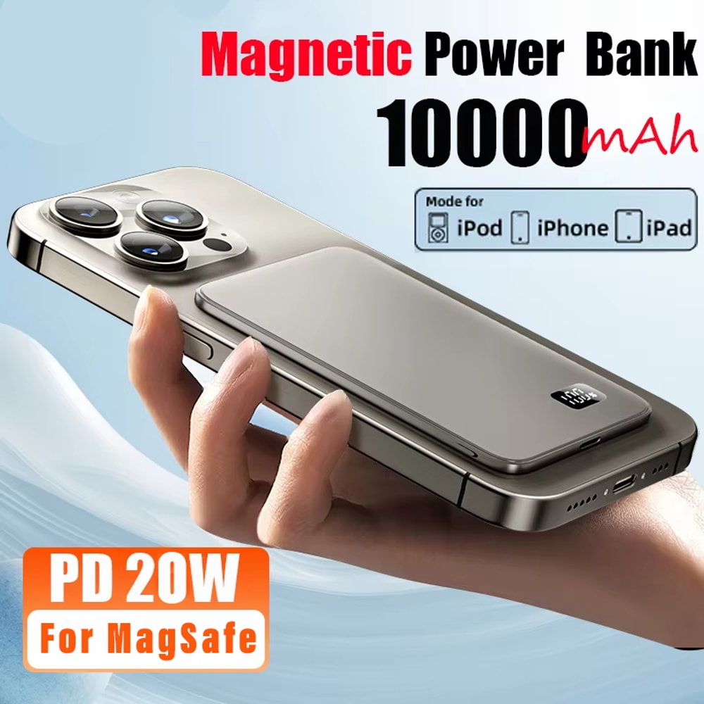 Ultra Slim power bank & magnetic wireless charger Portable Battery Pack