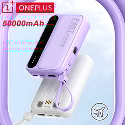 ultra high capacity power bank with built in cables & led display portable charger