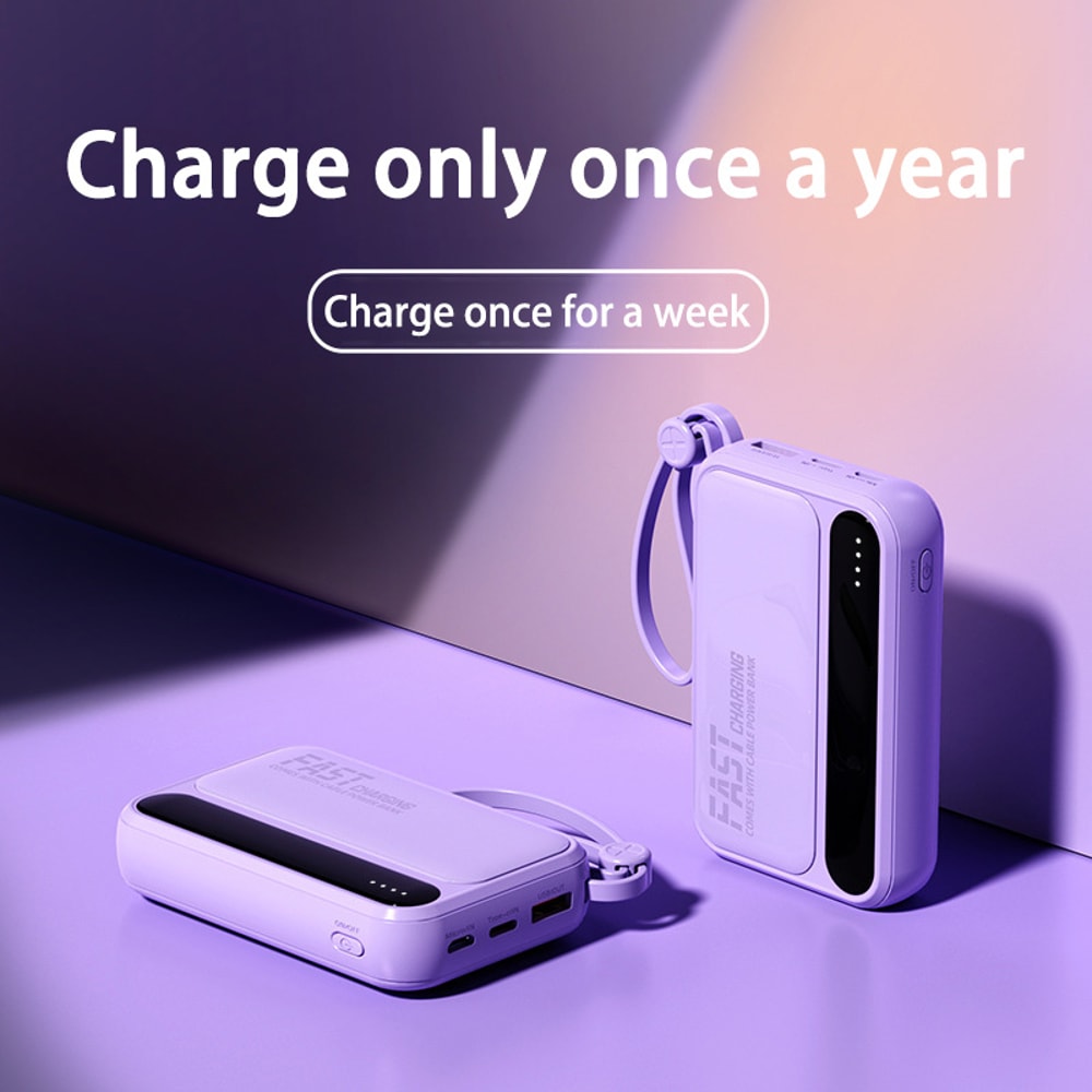 Ultra High Capacity Power Bank With Built In Cables LED Display Portable Charger 3