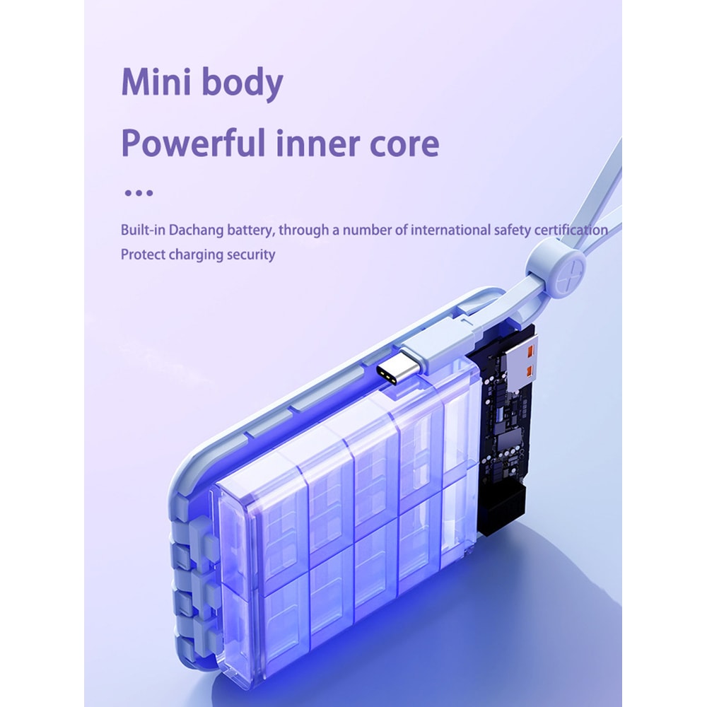 Ultra High Capacity Power Bank With Built In Cables LED Display Portable Charger 5