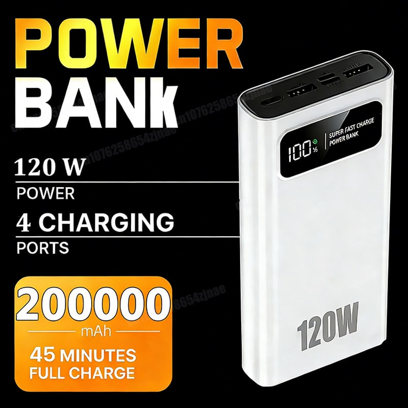 Ultra Charge High Capacity Fast Charging Power Bank With Digital Display 0