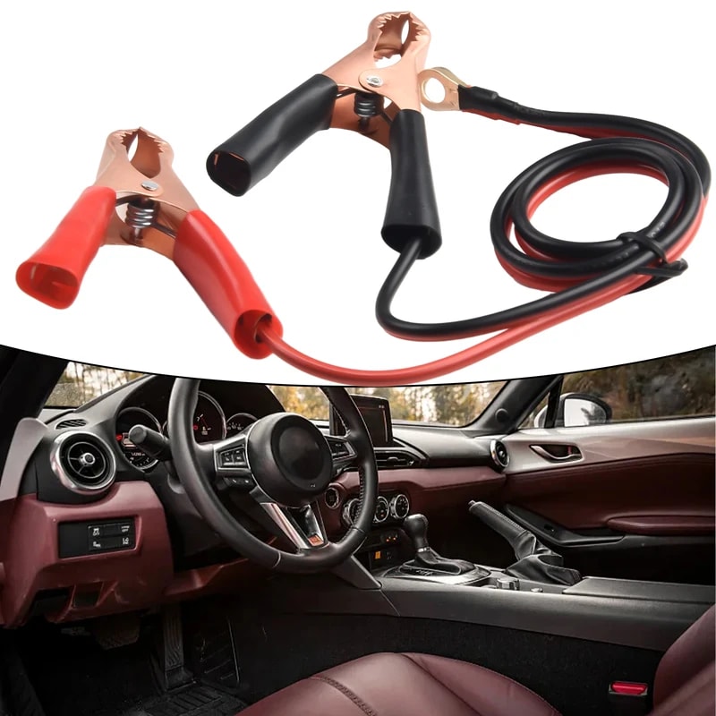 Premium Battery Inverter Cable with Alligator Clips Heavy Duty Car Power Transfer