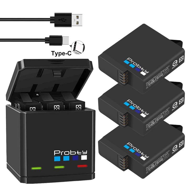 Premium GoPro Battery Triple Battery Charger Power Kit 0
