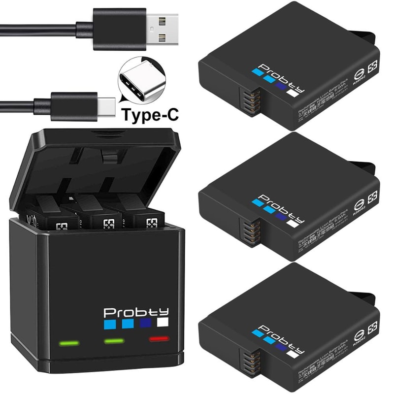 Premium GoPro Battery Triple Battery Charger Power Kit 1