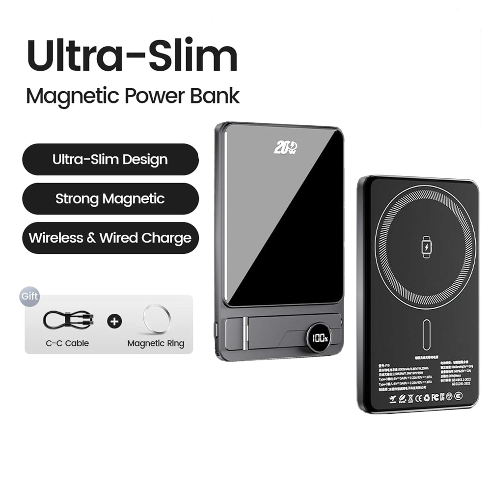 Ultra Slim Wireless Power Bank Fast Charging Portable Battery 7