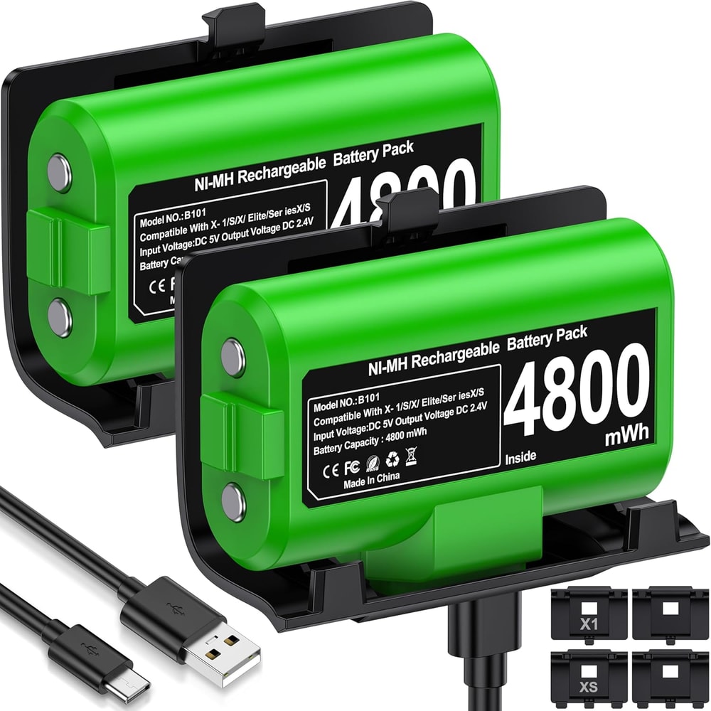 Rechargeable Xbox Controller Battery Pack with USB-C Charger