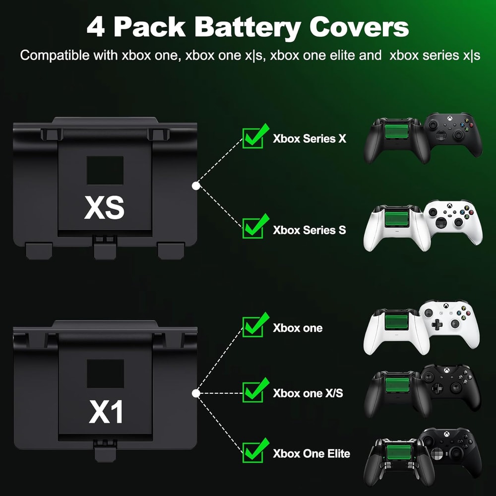 Rechargeable Xbox Controller Battery Pack with USB-C Charger