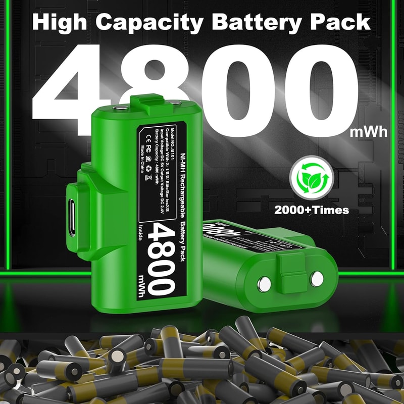 Rechargeable Xbox Controller Battery Pack with USB-C Charger