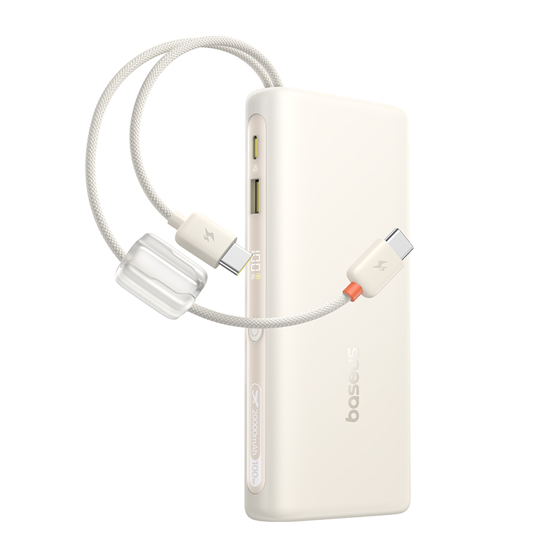 Fast Charging Power Bank With Built In USB C Cables Digital Display 7