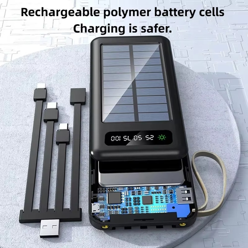 Solar Power Bank Large Capacity Portable Charger Fast Charging Battery Pack 2