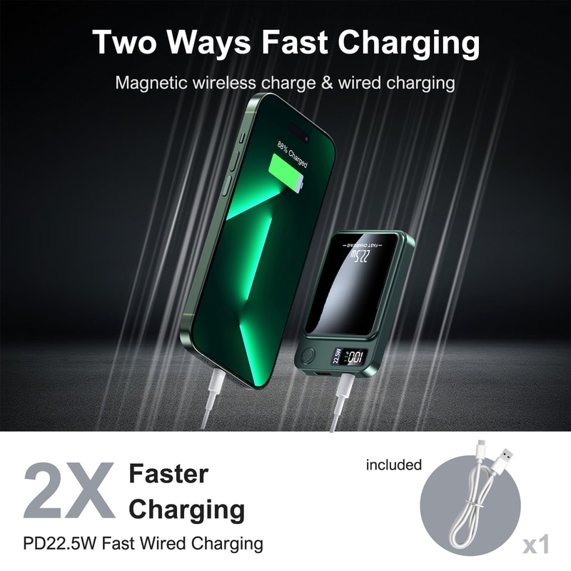 Magnetic Wireless Power Bank Portable Fast Charging Power Bank With LED Display 3