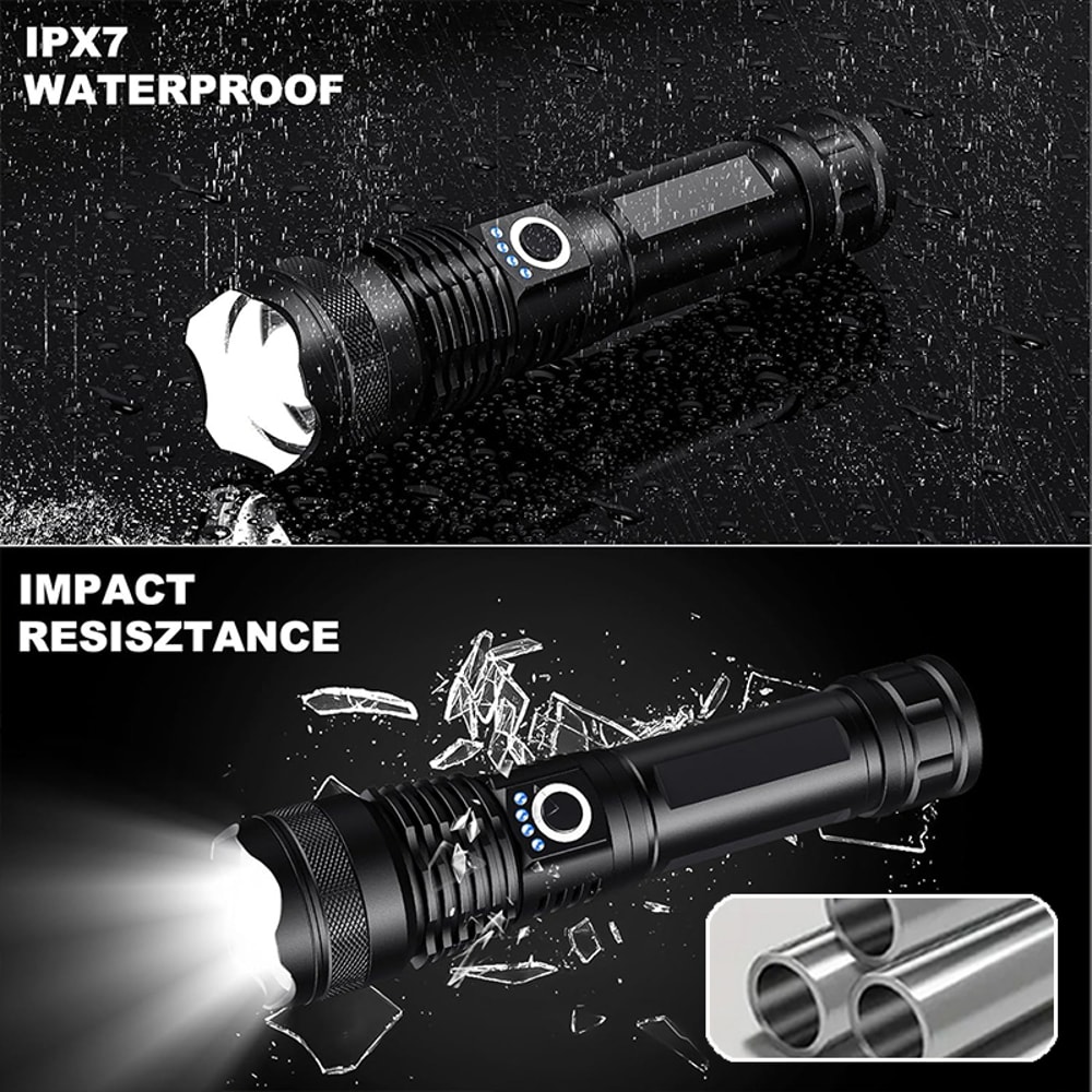 High Power Rechargeable LED Tactical Flashlight For Outdoor Camping Fishing 4
